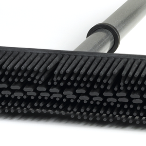 Smart Broom® 11" Upright Salon Style Broom Black/Silver w/Telescoping Handle