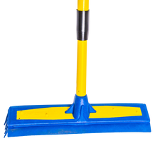 Load image into Gallery viewer, Smart Broom® 12&quot; Upright Multi-Purpose Squeegee Broom Blue/Yellow w/Telescoping Handle