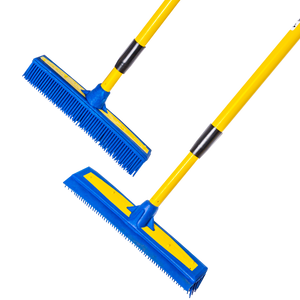 Smart Broom® Combo 12" Multi-Purpose Squeegee & 11" Upright Multi-Surface Broom with Telescoping Handles